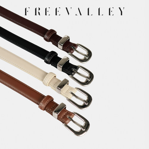 FREEVALLEY自由谷「夏季新品」真皮金扣女士腰带 百搭休闲腰带
