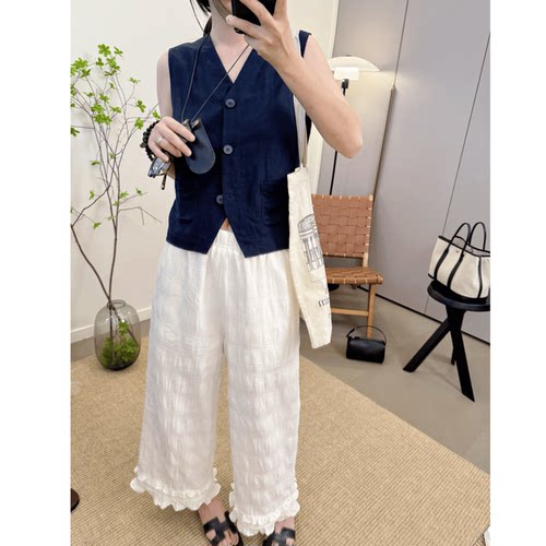 MKDesign 夏季新品  天丝麻轻薄显瘦气质马夹背心