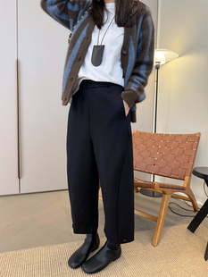 松紧腰休闲羊毛哈伦8分靴裤 新品 哈伦裤 西装 MKDesign 裤 冬季