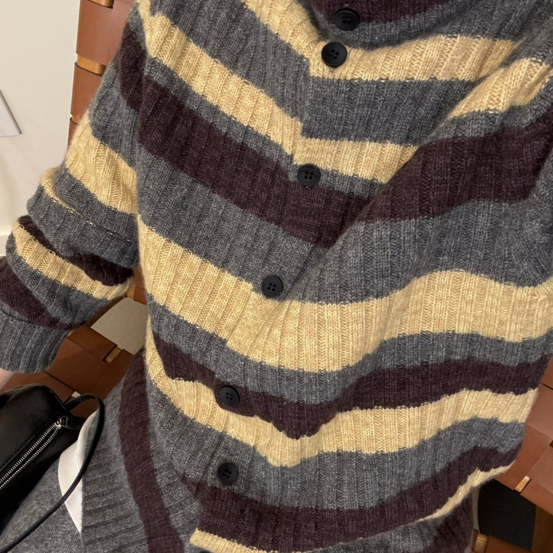 MKDesign 冬季新品 条纹高领打底毛衣