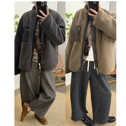 MKDesign 冬季新品 两面穿摇粒绒羽绒服