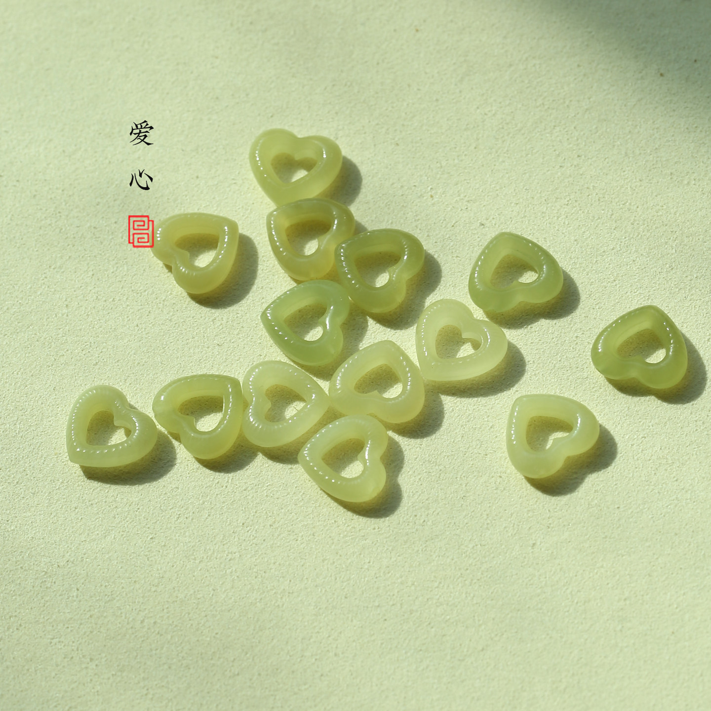 天然和田玉黄玉爱心小吊坠 山料 心形锁骨链 挂件