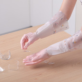 冬季 洗碗手套女厨房家用加厚洗衣服防水胶皮手套家务干活耐用加绒