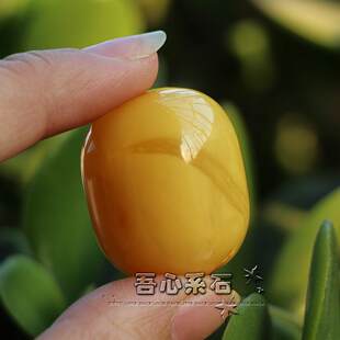 『系石』DIY饰品配件好品相鸡油黄老蜜蜡桶珠124-5蜜蜡散珠单珠