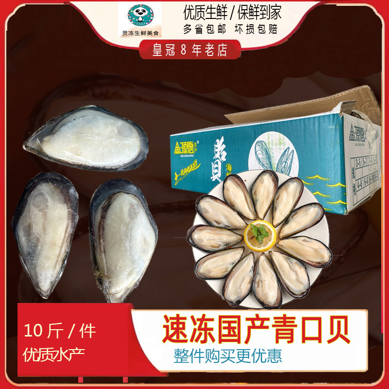 新鲜冷冻半壳青口贝国产蓝口10斤/箱寿司料理海鲜烧烤多省包邮