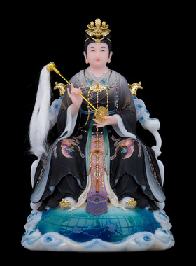 汉白玉地母娘娘神像客厅工艺摆件