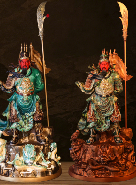 黄铜武财神关二爷神像摆件