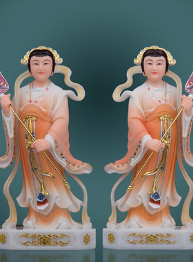 左右宫女神像玉皇王母工艺品摆件