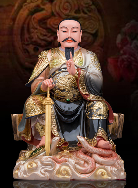 树脂彩绘武当山玄天上帝神像