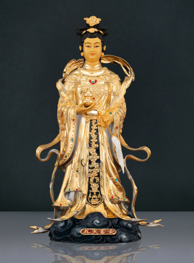 纯铜九天玄女神像中式客厅工艺品
