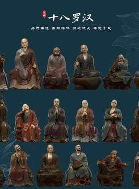 铜雕供奉摆件十八罗汉神像