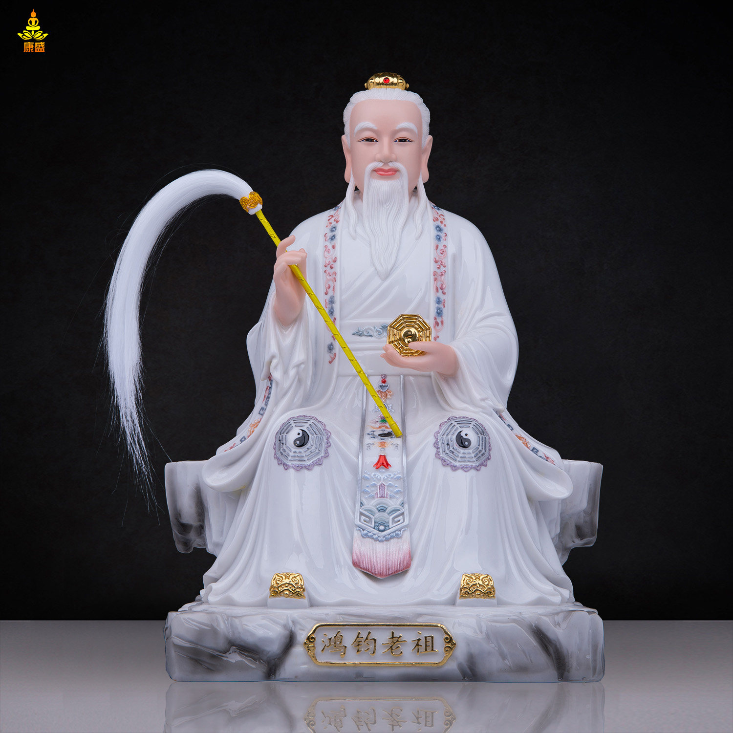 仿瓷鸿钧老祖神像客厅工艺品摆件