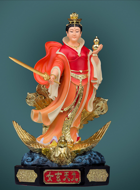 树脂彩绘家用供奉九天玄女神像