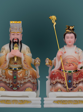 玉帝王母神像汉白玉中式客厅工艺