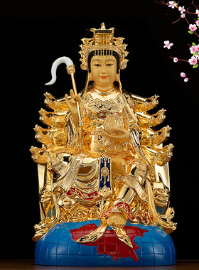 神像台湾纯铜鎏金供奉后土娘娘