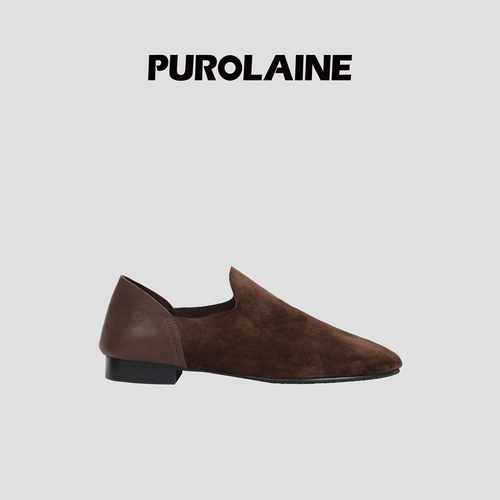 PUROLAINE 朴羚·Cigar经典胎牛绒平底优雅一脚蹬手工原创乐福鞋