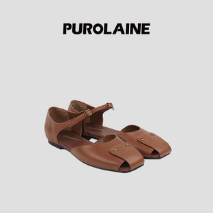 PUROLAINE 朴羚「Rome系列」复古精致百搭罗马凉鞋 明星同款