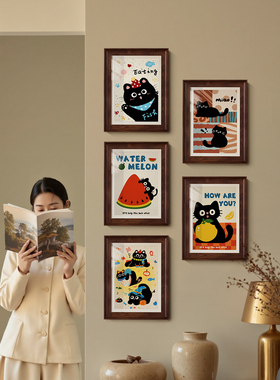 装裱画框空框架a4复古相框仿木质挂墙4k8k水彩素描a3油画拼图定制