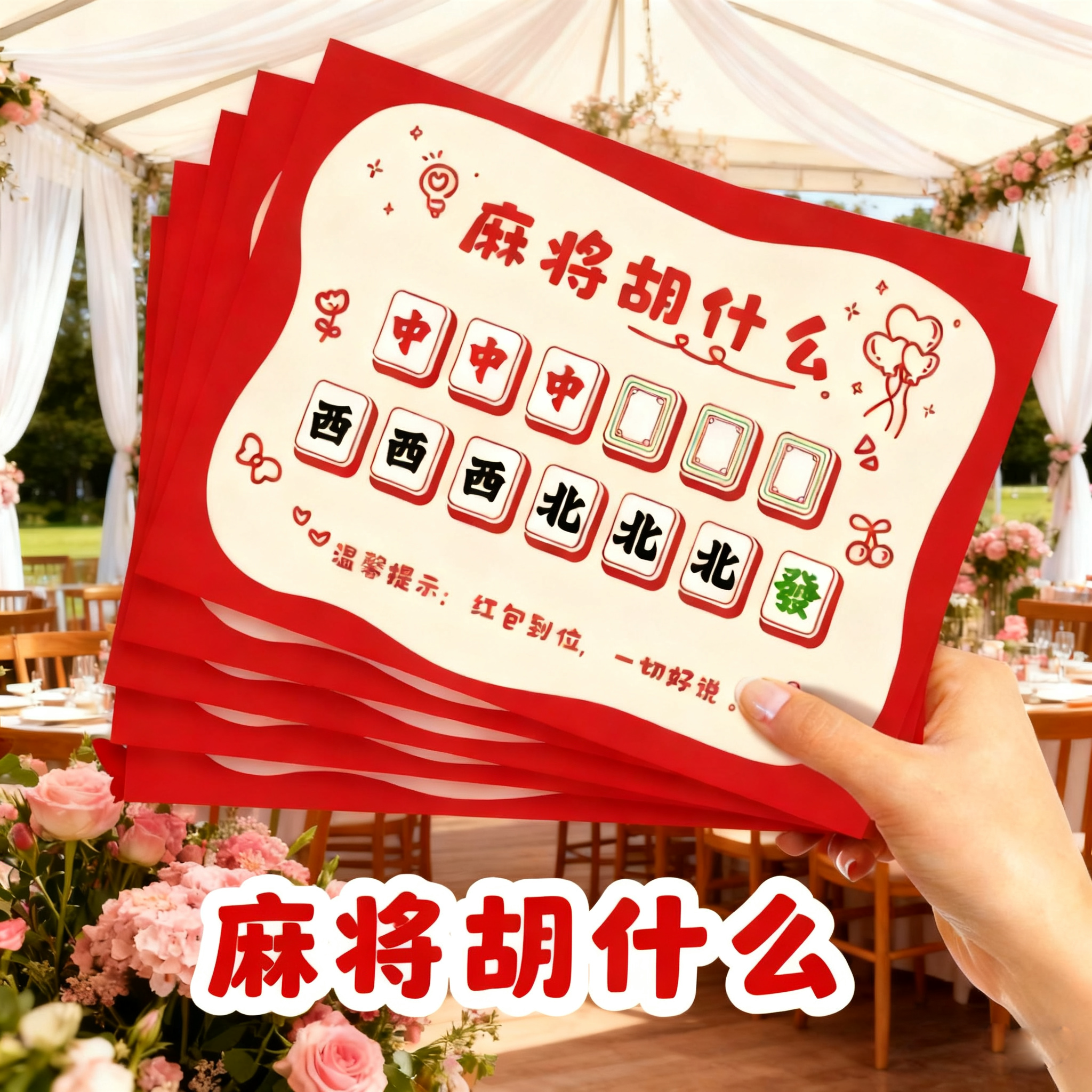 麻将胡什么接亲创意游戏道具