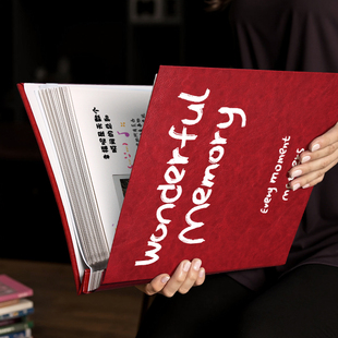 diy高级皮质相册本自粘贴覆膜式3寸4情侣宝宝旅行拍立得照片收纳6