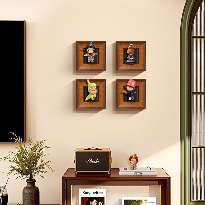 盲盒展示相框挂墙小野收纳场景星星人磁吸展示架diy摆件装饰立体
