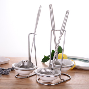 天鹅勺子架不锈钢火锅店汤勺漏勺架收纳汤勺架托商用餐厅陶瓷圆形