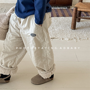儿童韩版加绒加厚棉裤冬款女童男童保暖裤子宝宝宽松时尚休闲裤潮