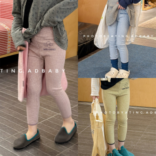 春秋款 韩版 男女童弹力小脚裤 宝宝时尚 子 儿童印花打底裤 紧身裤 长裤