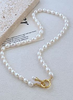 金属淡水珍珠女项链温柔风