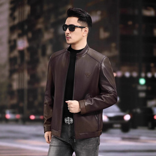 立领皮夹克新款 真皮皮衣海宁山羊皮短款 男士 今年流行特惠秋冬时尚