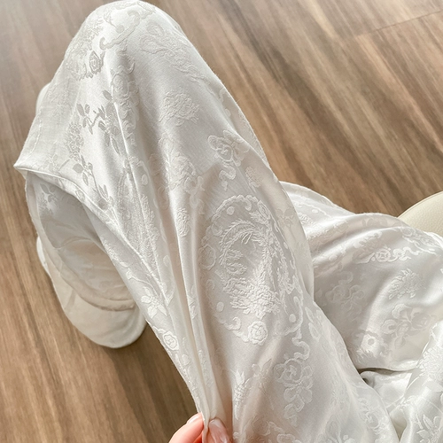 Шелковые тонкие этнические штаны для отдыха, китайский стиль, этнический стиль, свободный прямой крой