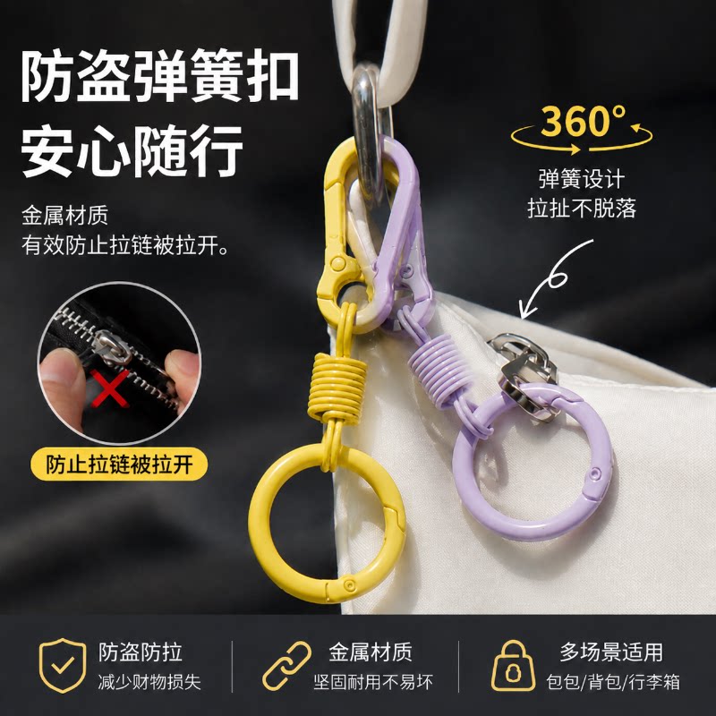【出国旅行必备！】2个防盗挂扣图片
