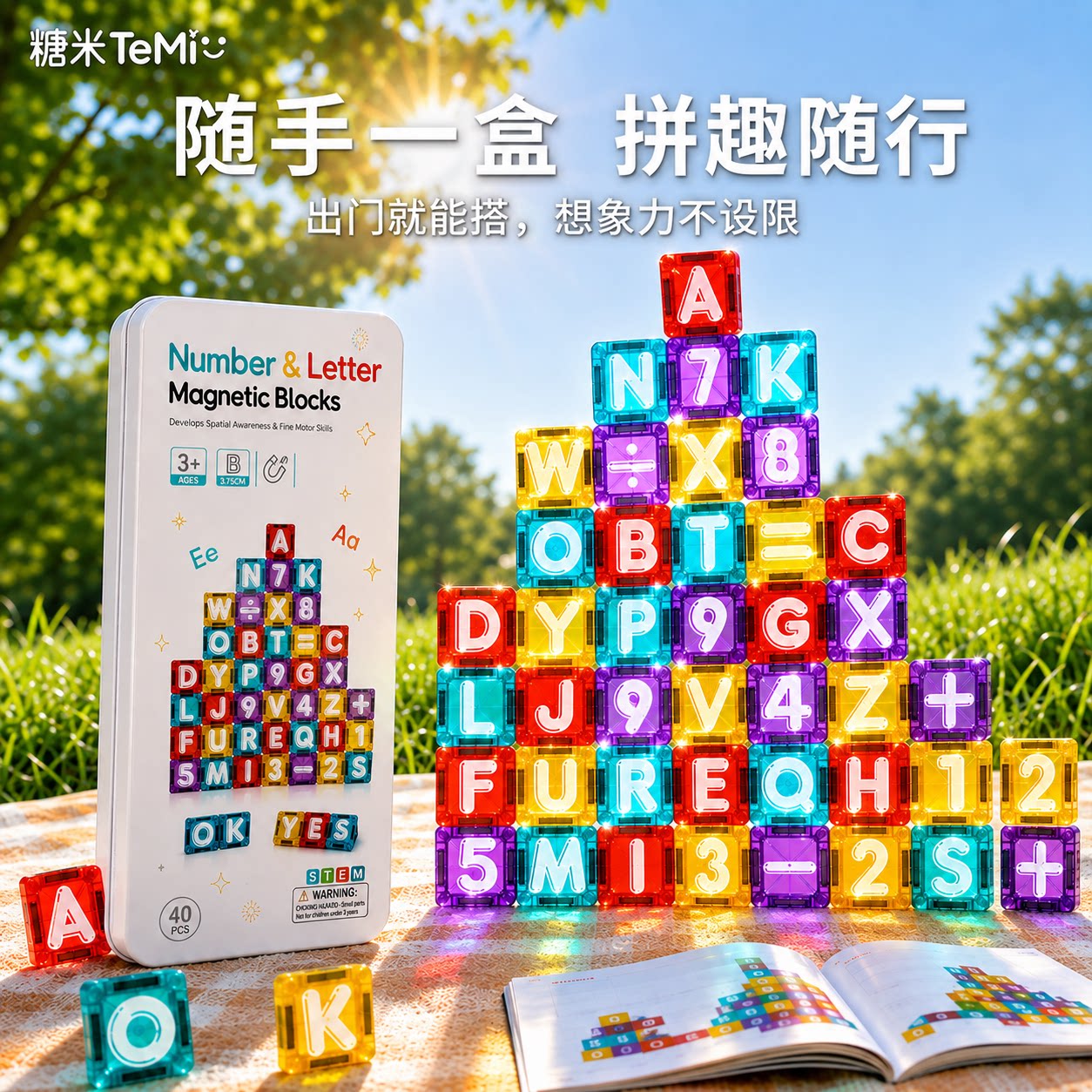 糖米迷你字母早教便携磁力片