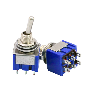 钮子开关 六脚二档 摇动 双联 202 6A/125V 3A/250V 扭子 6脚2档