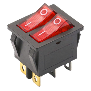 船型翘板船形电源开关按钮电暖气油汀电饭锅电热锅双联6脚2档带灯