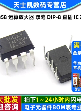 LM358N LM358 运算放大器 双路 DIP-8 直插 IC 芯片 (10个)