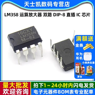 LM358N LM358 运算放大器 双路 DIP-8 直插 IC 芯片 (10个)