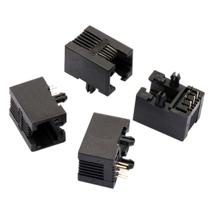 RJ11插座 水晶头座 95001-6P6C母座 RJ12电话插座90度6芯（5个）