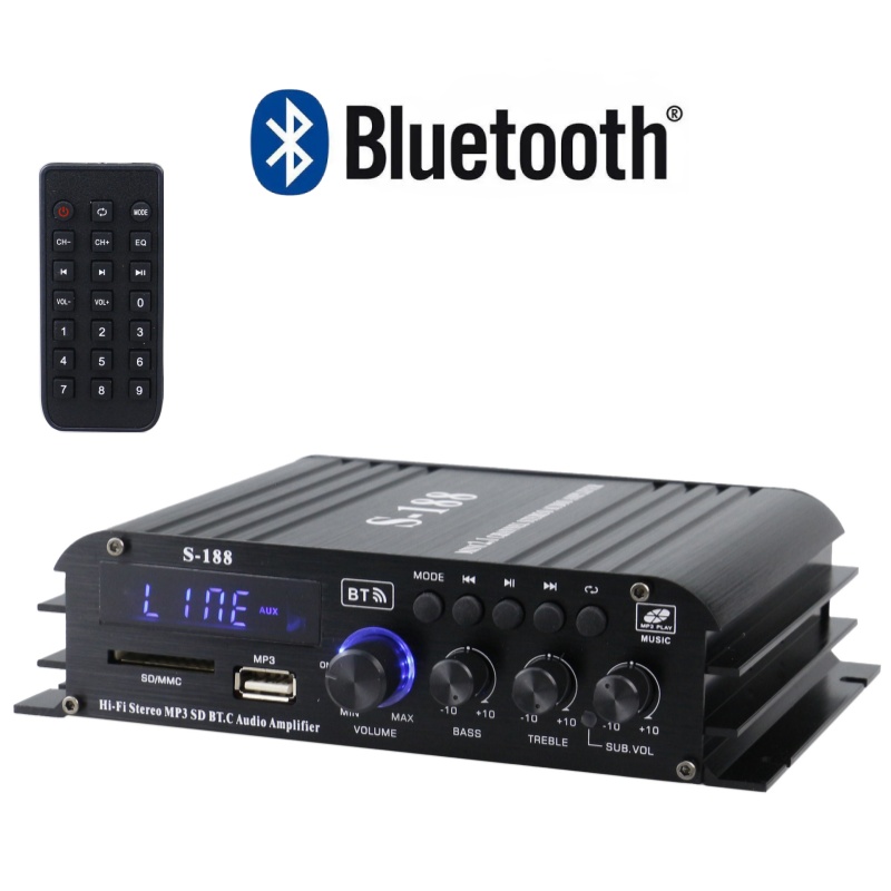 S-188 2.1声道 带重低音调节 USB 蓝牙功放机 影音电器 功放 原图主图