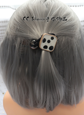 新款韩版网红豹纹方块球球头绳丸子头橡皮筋马尾成人皮套发圈发饰