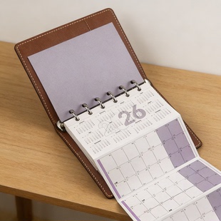 年历奏折页2026年新款日历奏折内页m5打孔内芯活页本替芯十折年月