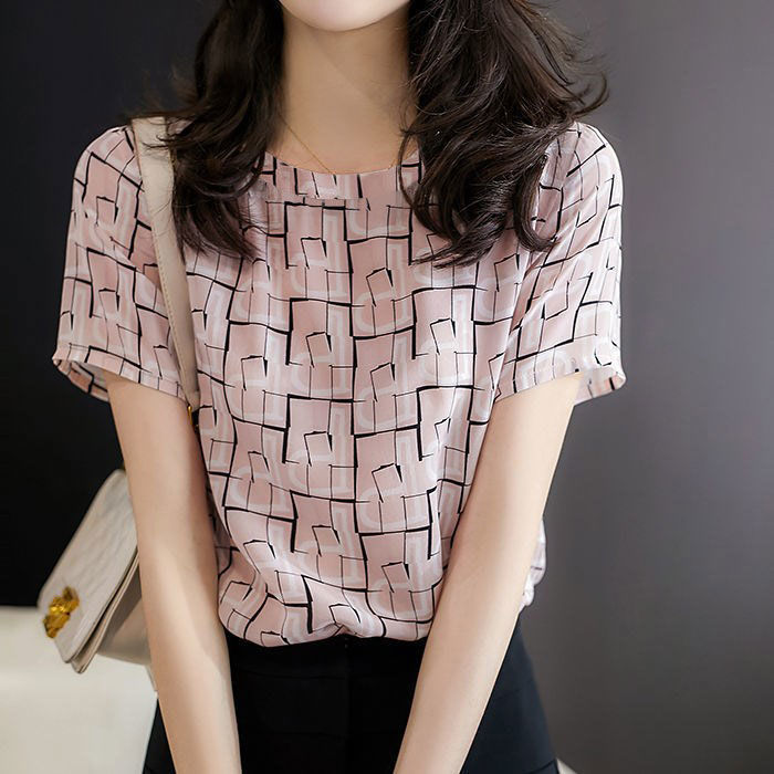 Summer new age reducing large short sleeve top mother's loose and thin base coat