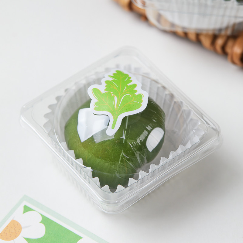 50套加厚青团包装盒单个底托包装袋蛋黄酥雪媚娘托密封吸塑盒含盖