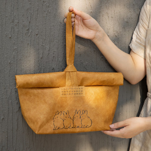高档2026创意中秋月饼礼盒包装盒杜邦纸手提袋礼品袋子伴手礼袋空