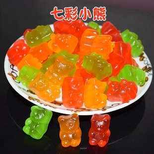 七彩熊仔可爱小熊橡皮糖软糖果零食散装网红爆款儿童卡通动物软糖