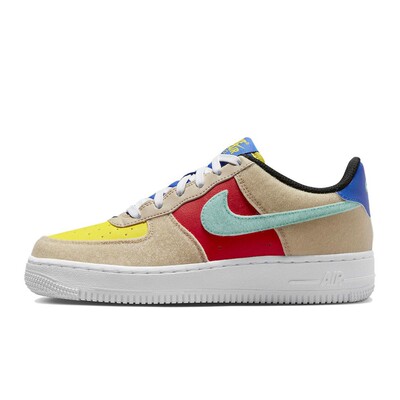 【六饼体育】NikeAirForce1Low防滑耐磨低帮板鞋GS棕黄红