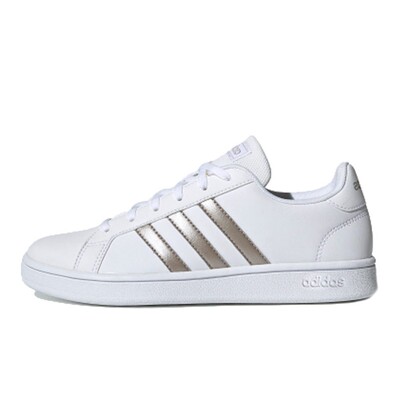 adidas neo GRAND COURT Base 防滑减震 低帮 板鞋 女款 白银