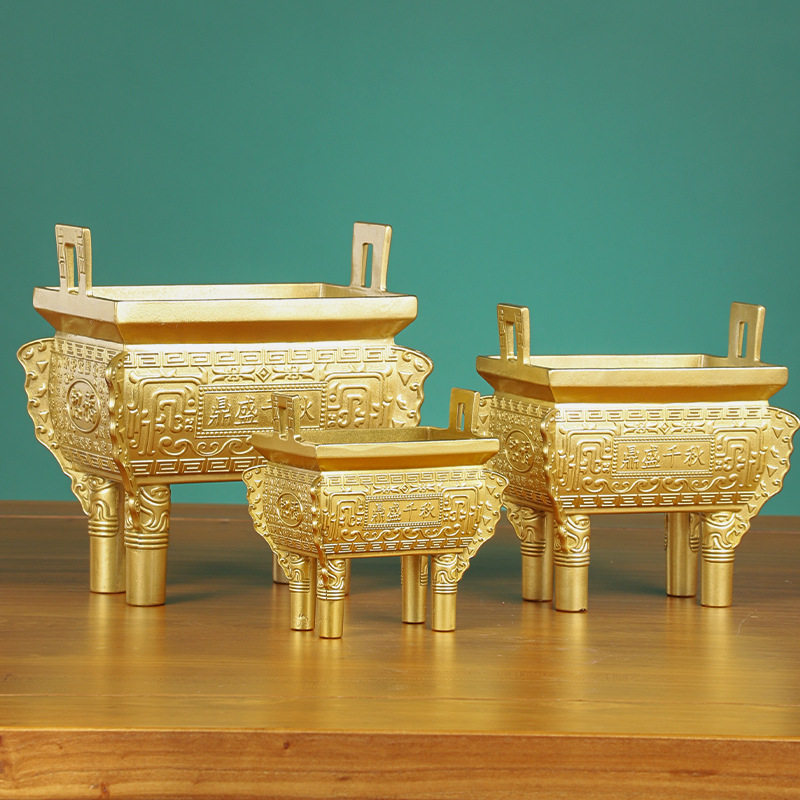 黄铜鼎盛千秋家居办公桌摆件