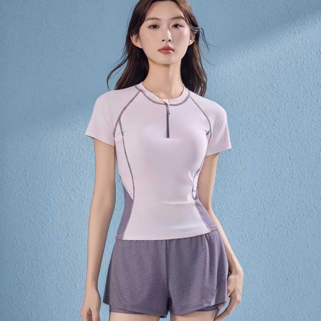 颖熙梦60019新款成人泳衣女分体两件套平角保守学生运动游泳衣