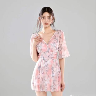 维佳诗25105新款 玩水游泳衣 成人泳衣女连体平角v领夏季